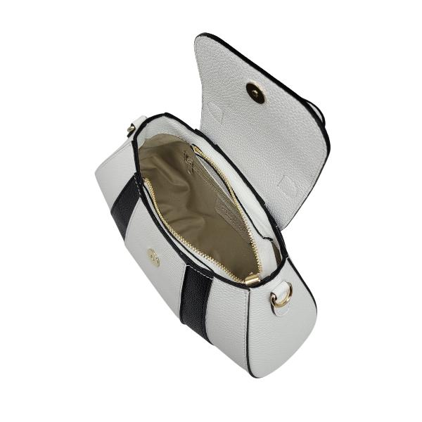 Petit Sac à Main en Cuir d'Italie avec Poche Centrale à Ouverture par Rabat Modèle Camelia