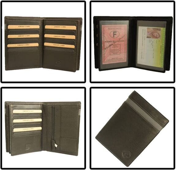 Grand Portefeuille Homme Modèle Denvers (Noir Gris)