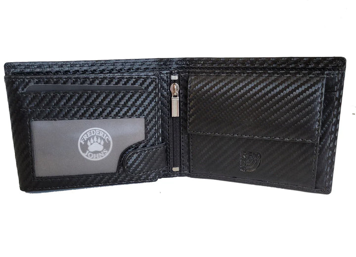 Portefeuille Carbone véritable Modèle Venise (Noir)