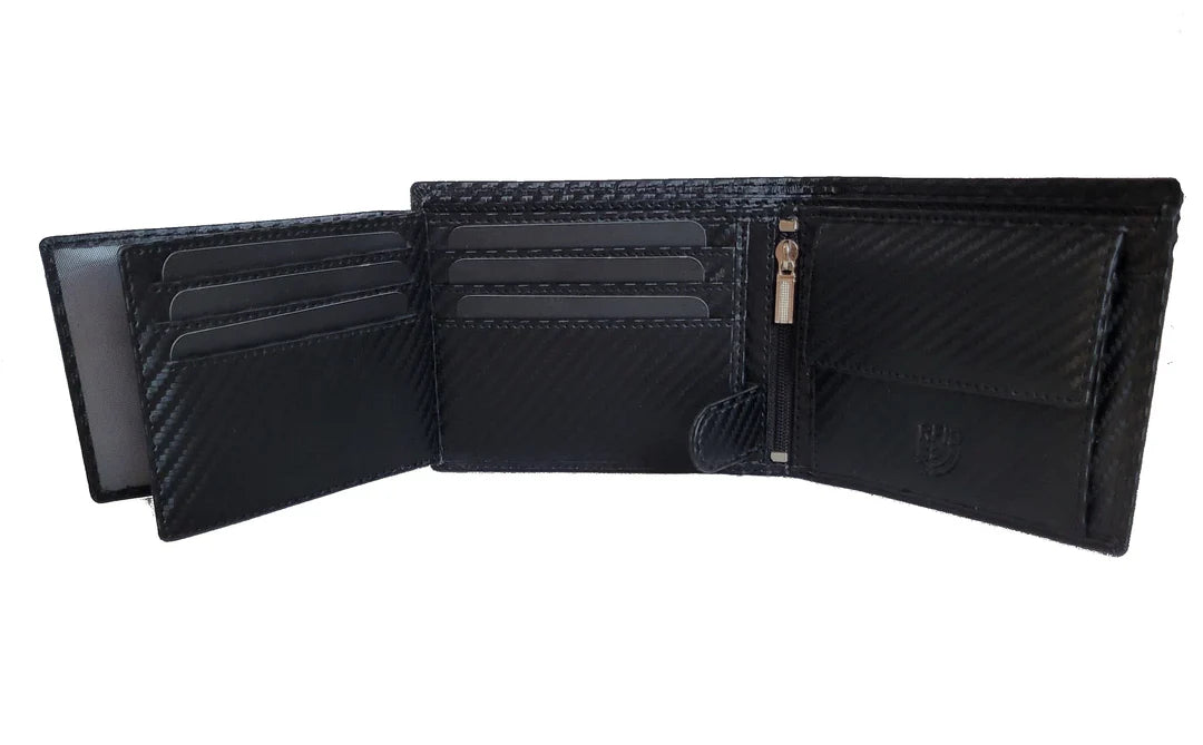 Portefeuille Carbone véritable Modèle Venise (Noir)