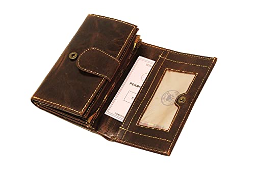 Portefeuille Femme Cuir Modèle Angel (Brun foncé)