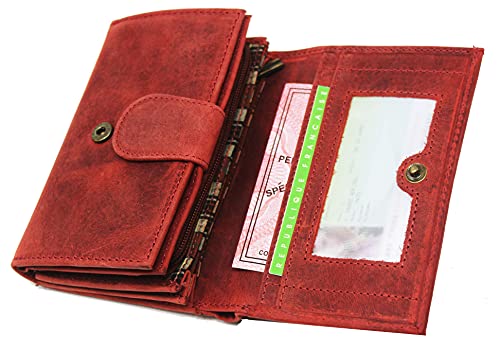 Portefeuille Femme Cuir Modele Angel (Rouge)
