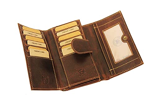 Portefeuille Femme Cuir Modèle Angel (Brun foncé)