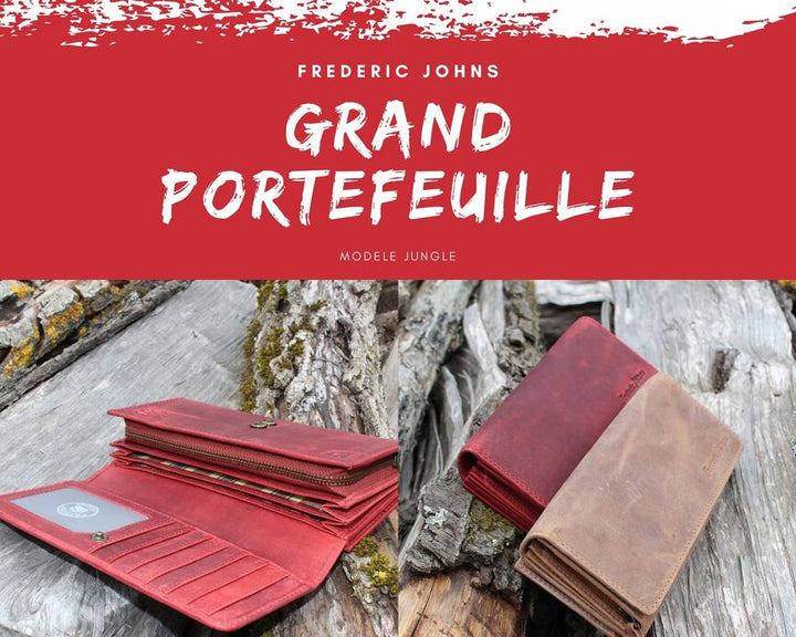 Grand Portefeuille femme Modèle Jungle (rouge)