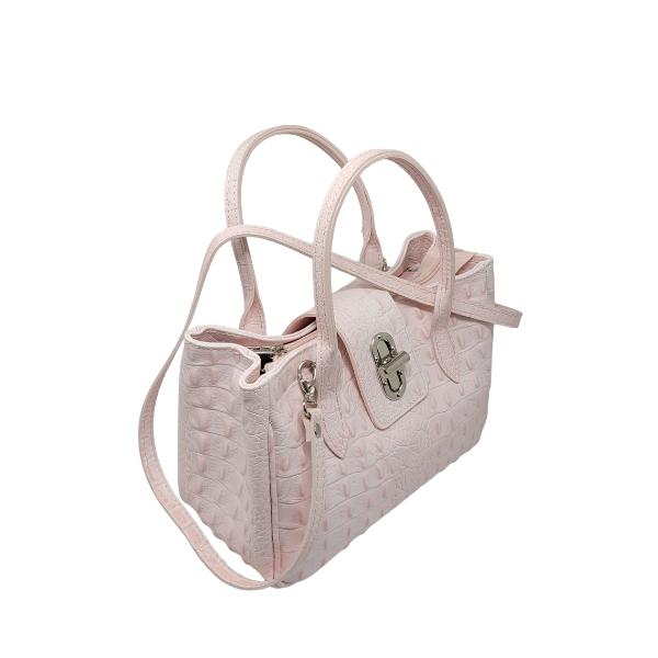 Petit Sac à Main en Cuir d'Italie avec 2 Poignées et Bandoulière Fermoir Inclus pour Style élégant Modèle Lila