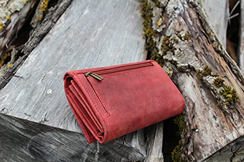 Portefeuille Femme Cuir Modele Angel (Rouge)