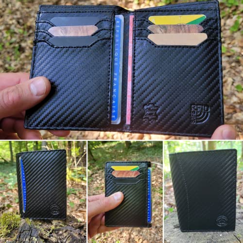Portefeuille Cuir veritable  - modèle Power  RFID Carbone