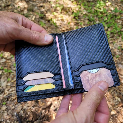 Portefeuille Cuir veritable  - modèle Power  RFID Carbone