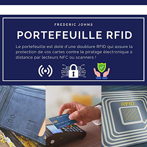 Portefeuille Homme Cuir Modèle Boston (Noir)