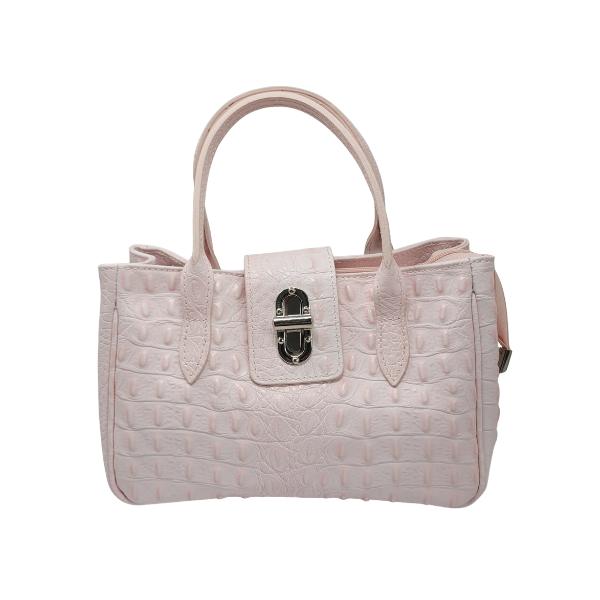 Petit Sac à Main en Cuir d'Italie avec 2 Poignées et Bandoulière Fermoir Inclus pour Style élégant Modèle Lila