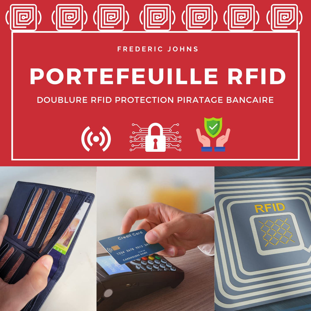 Grand Portefeuille Homme Modèle Denvers(Bleu)