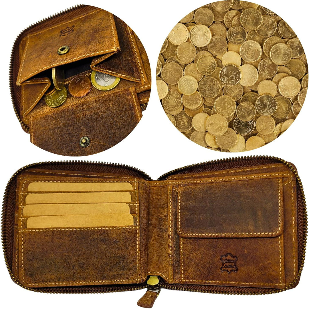 Portefeuille Zippé (Marron)