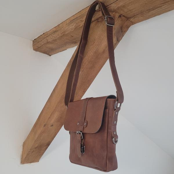 Sacoche Bandoulière Cuir Modèle Héritage (Brun)