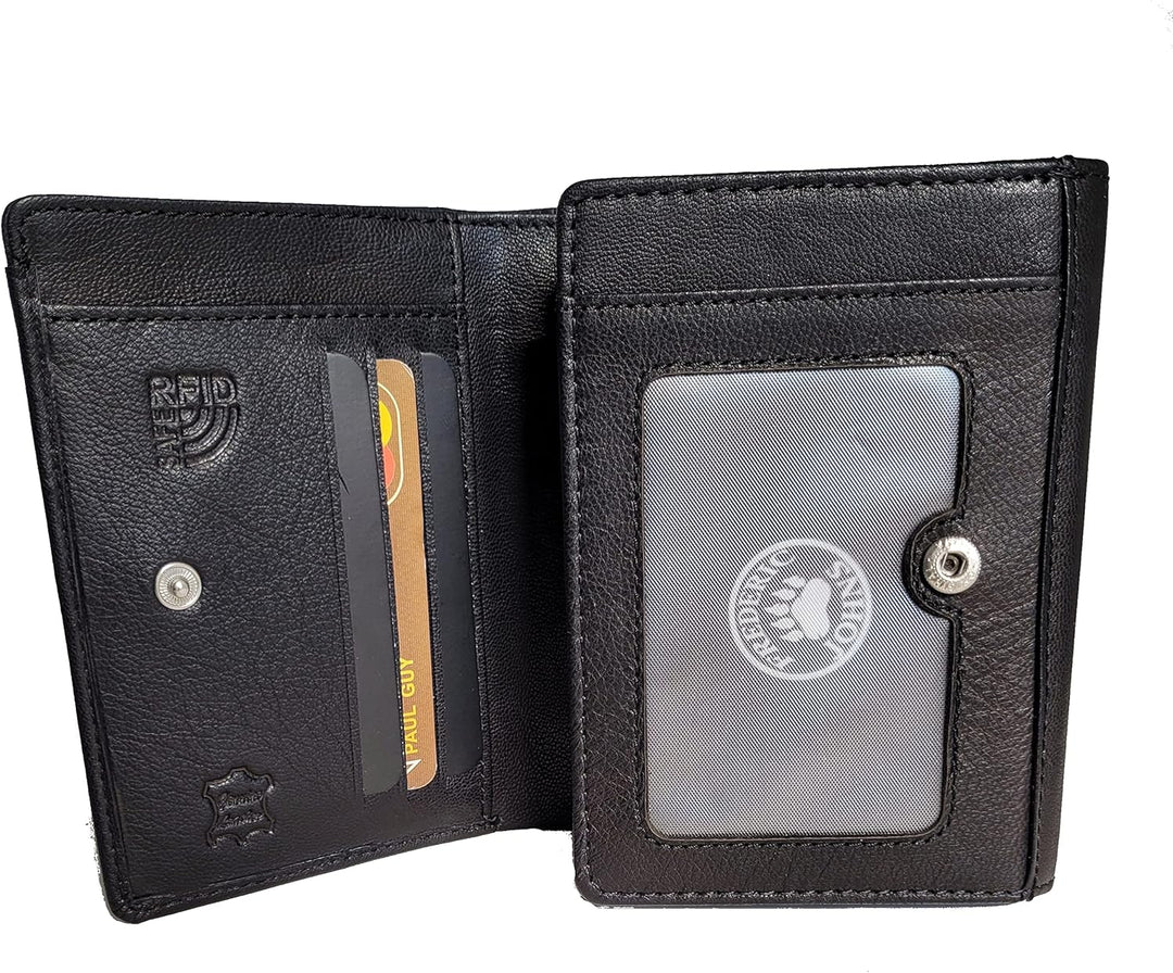 Monnayeur Euro en Cuir 8 Compartiments – Porte-Monnaie euro (Noir)