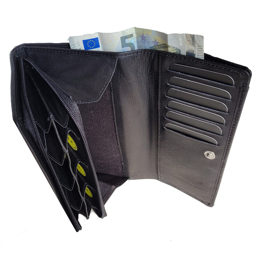 Grand Porte-Monnaie euro cuir (Noir)