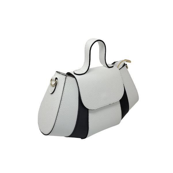 Petit Sac à Main en Cuir d'Italie avec Poche Centrale à Ouverture par Rabat Modèle Camelia