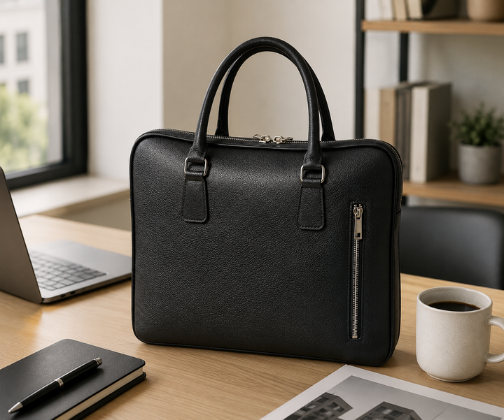 Porte-document en cuir véritable d'Italie pour homme sacoche pour ordinateur 14 pouces ou documents de travail. Modèle Luidgi