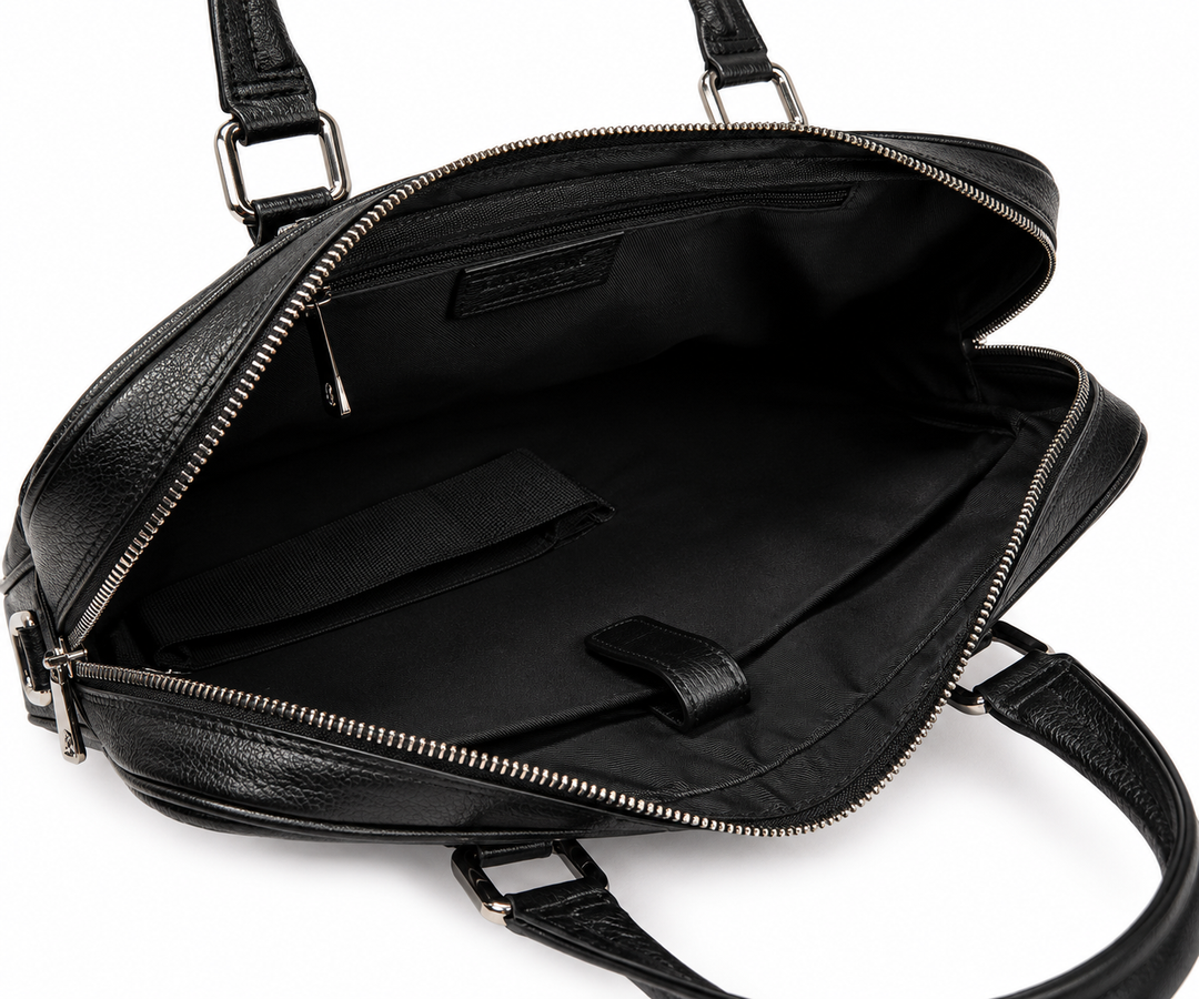 Porte document en cuir véritable, convient pour le travail, le transport d'un PC de 14 pouces et plus. Modèle Timo