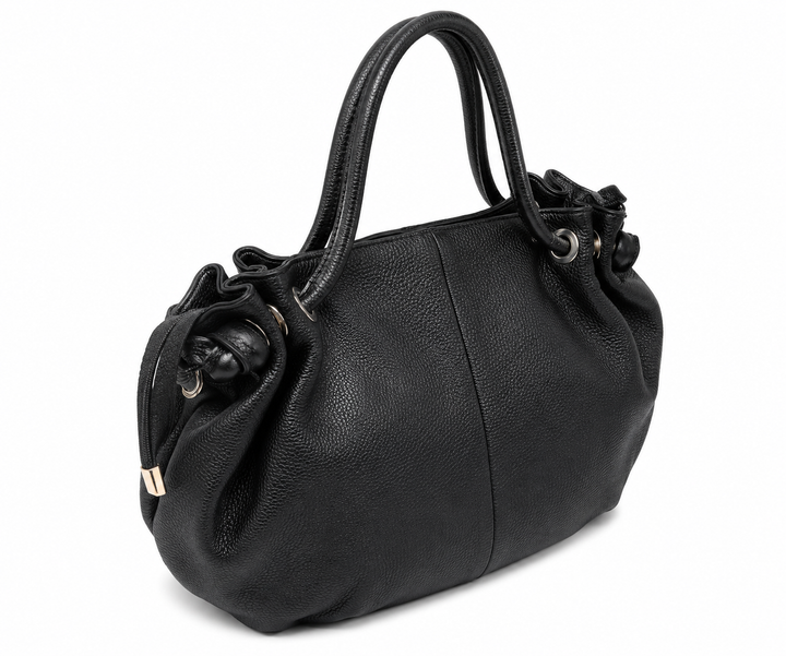 Sac à main femme en cuir d'Italie avec grande poche zippée élégante et pratique Modèle Fiora