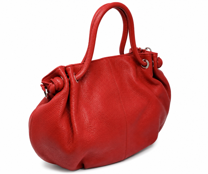 Sac à main femme en cuir d'Italie avec grande poche zippée élégante et pratique Modèle Fiora