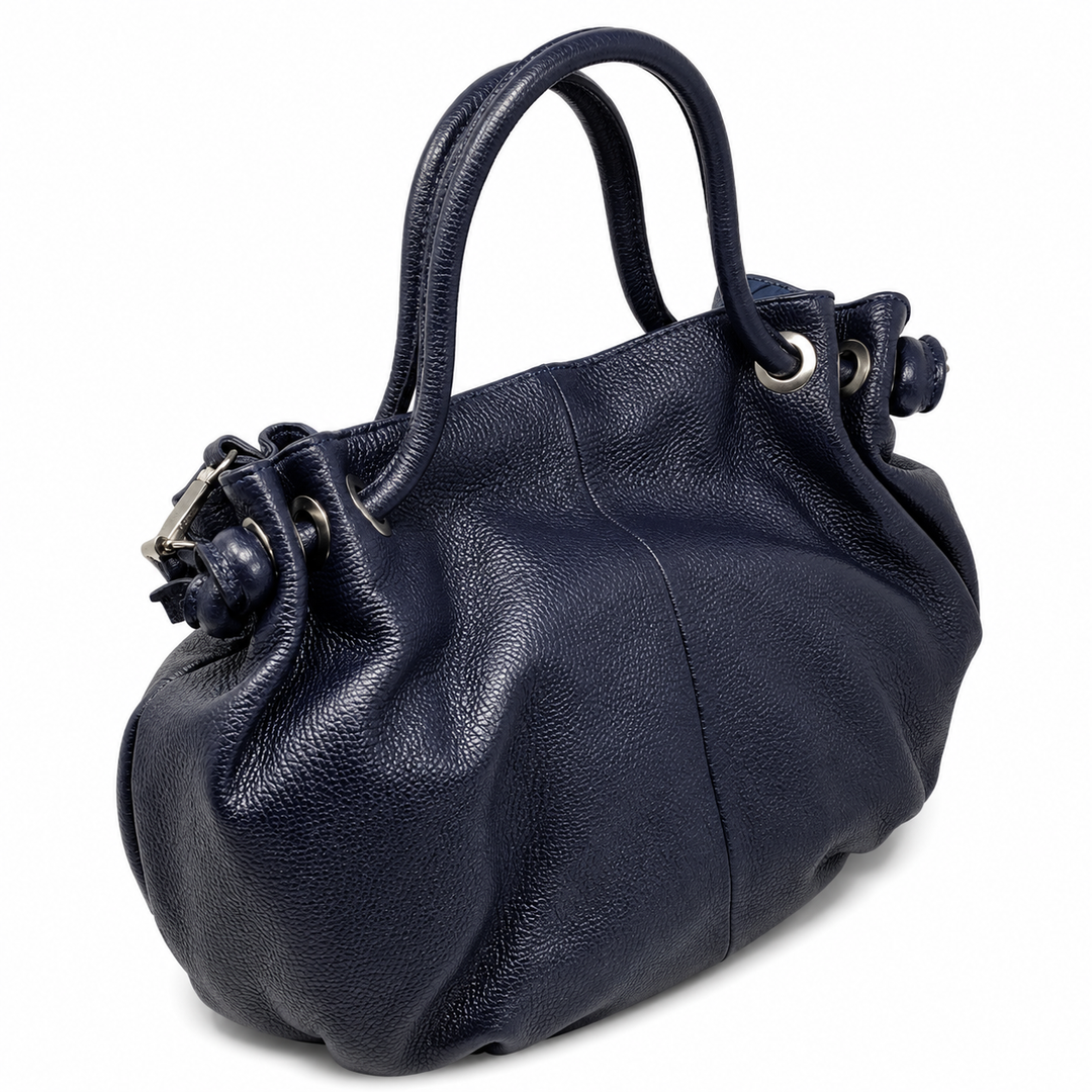 Sac à main femme en cuir d'Italie avec grande poche zippée élégante et pratique Modèle Fiora