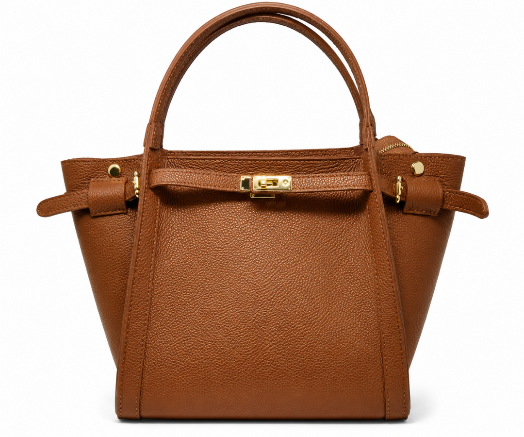 Sac à main femme en cuir italien avec un grand compartiment Modèle Ibiscus