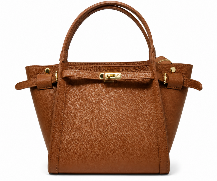 Sac à main femme en cuir italien avec un grand compartiment Modèle Ibiscus