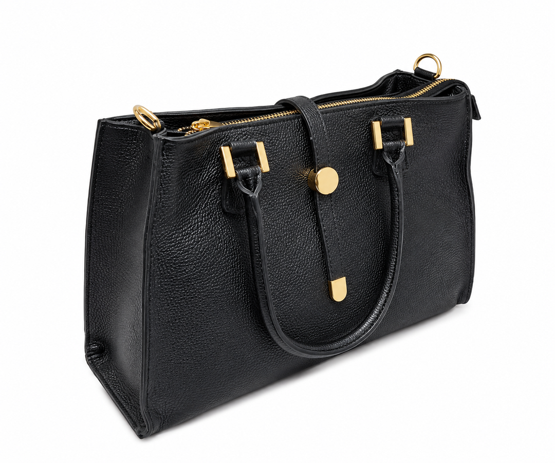 Grand Sac à Main Femme en Cuir d'Italie avec 2 Compartiments Modèle Florilege