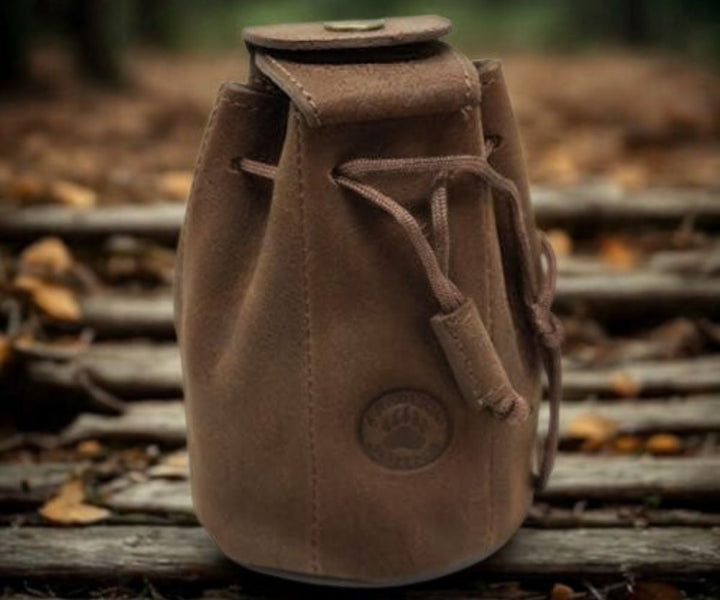 Grand Porte Monnaie Bourse en Cuir (Brun)