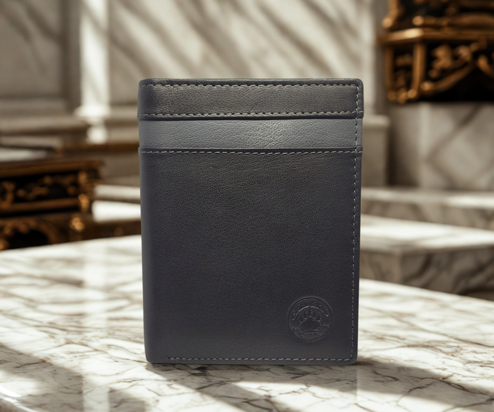 Portefeuille gold bande grise