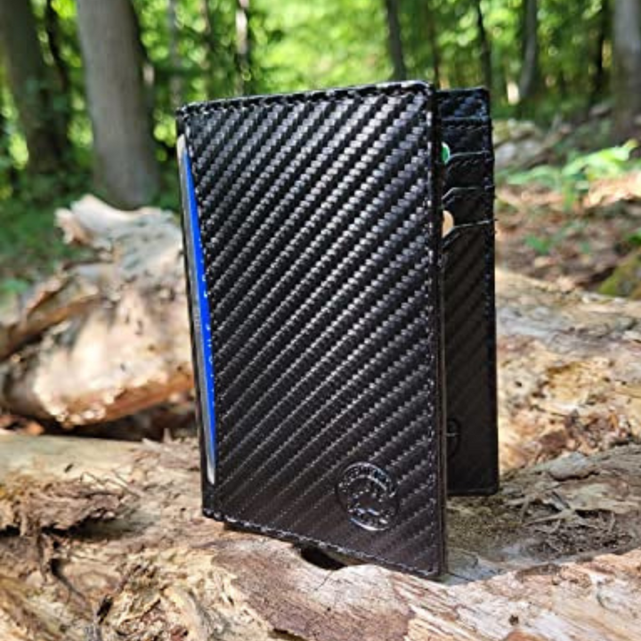 Portefeuille Cuir veritable  - modèle Power  RFID Carbone