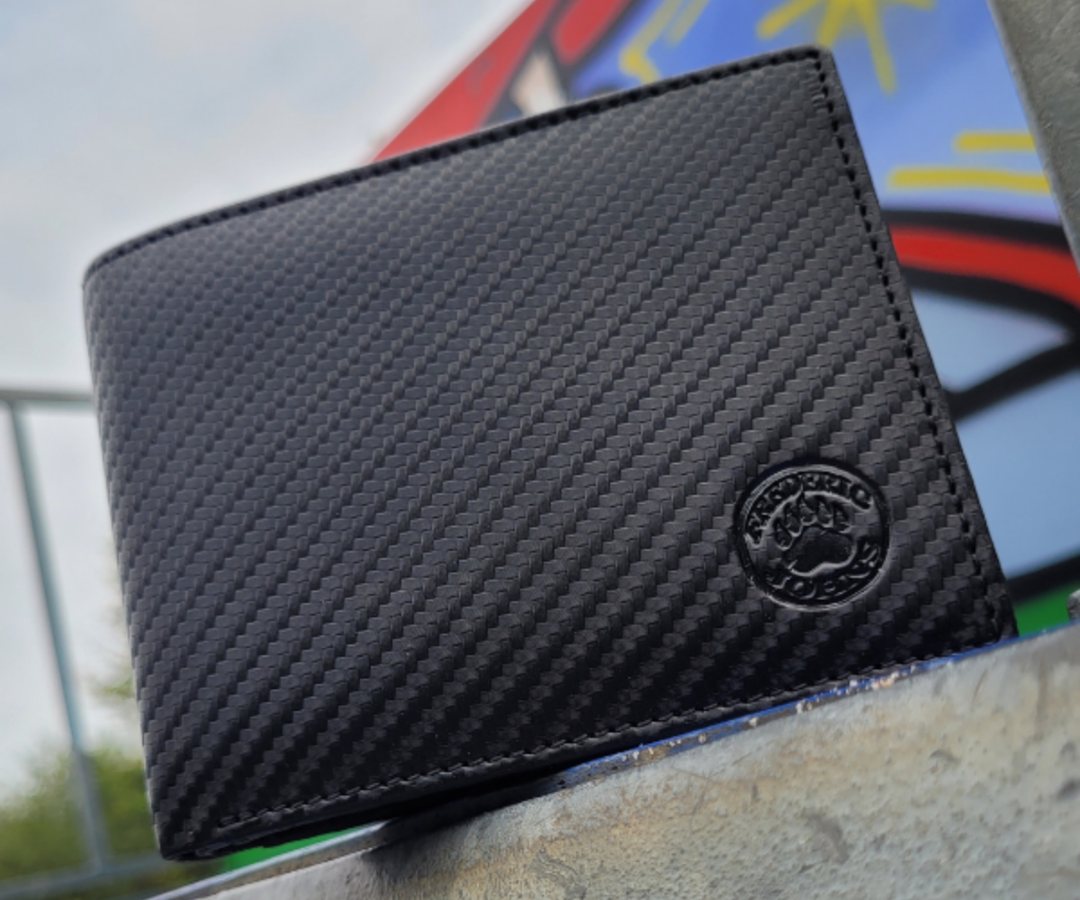 Portefeuille Carbone véritable Modèle Venise (Noir)