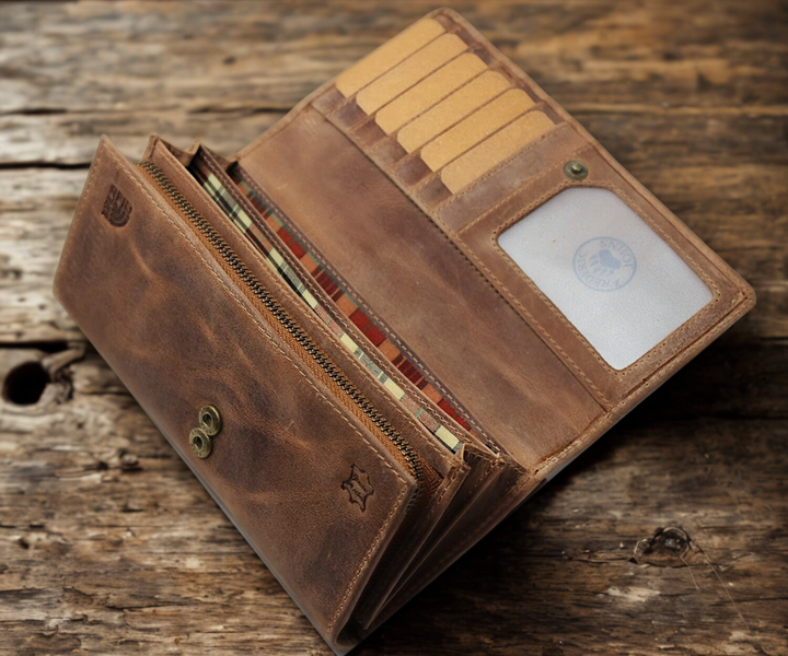 Grand Portefeuille femme Modèle Jungle (Marron)