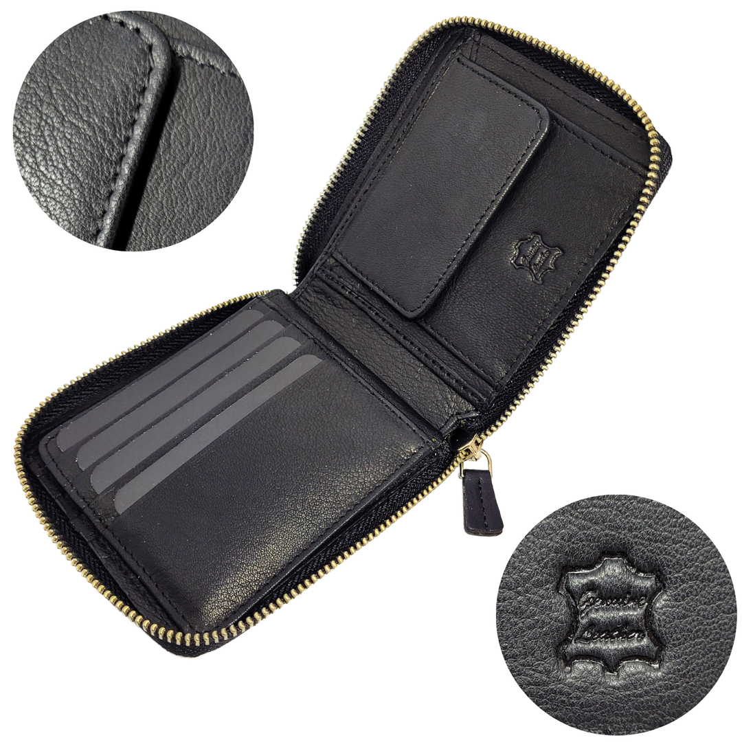 Portefeuille Zippé Modèle New York (Noir)