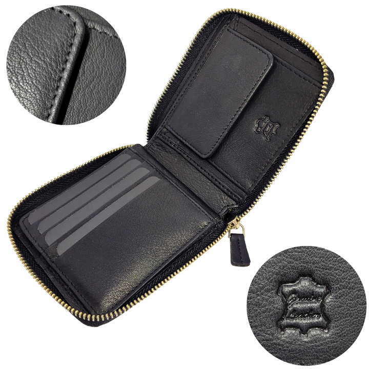 Portefeuille Zippé Modèle New York (Noir)