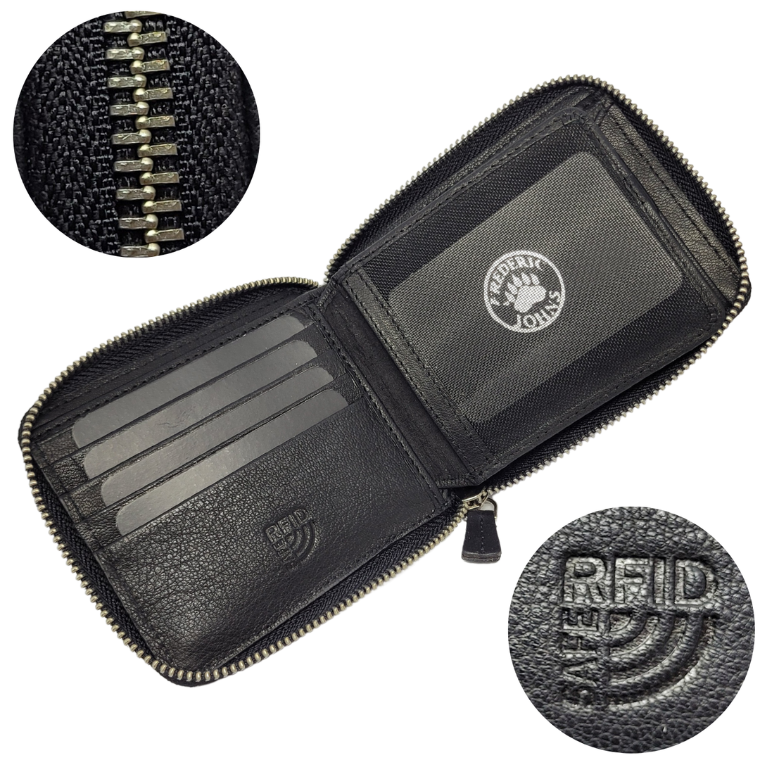 Portefeuille Zippé Modèle New York (Noir)