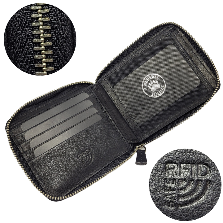 Portefeuille Zippé Modèle New York (Noir)