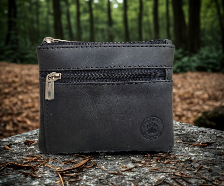 Porte-Monnaie carré en Cuir Modèle Aspen (Noir)