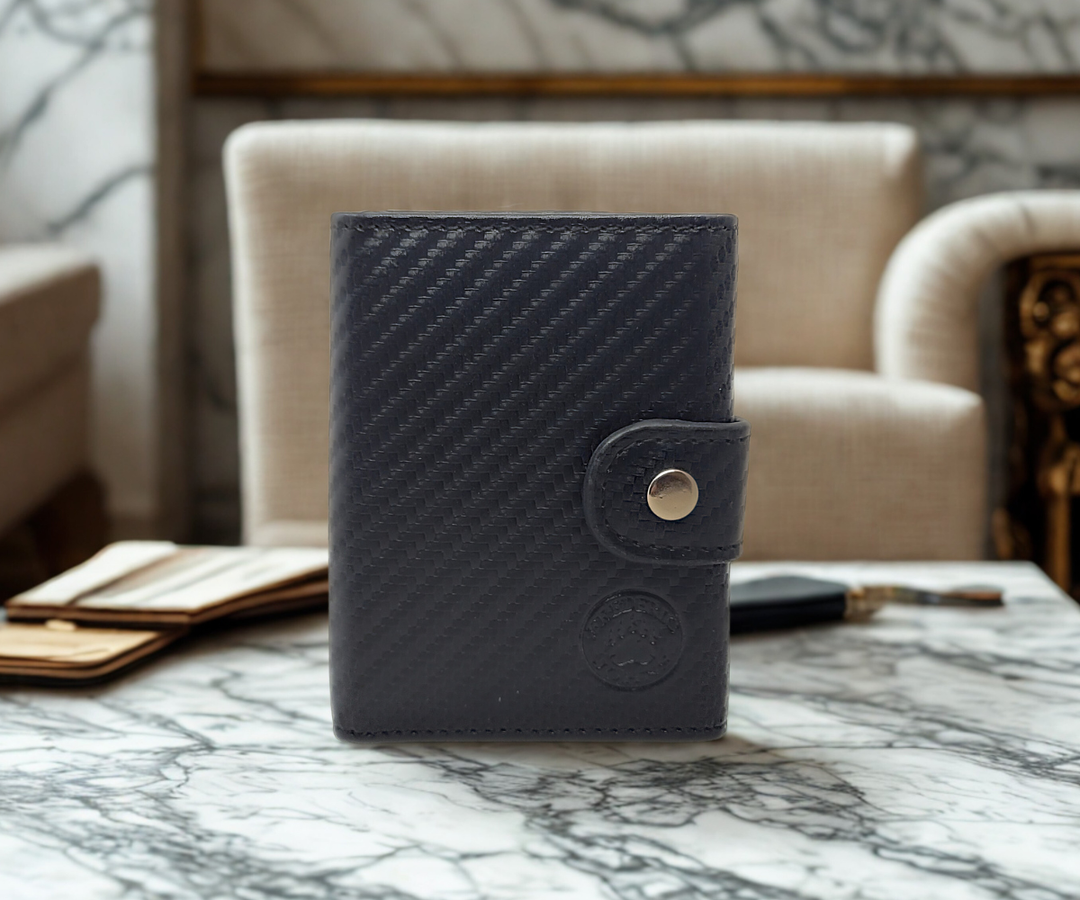 Porte carte en cuir véritable Modèle Pekin (Noir)