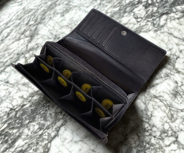 Grand Porte-Monnaie euro cuir (Noir)