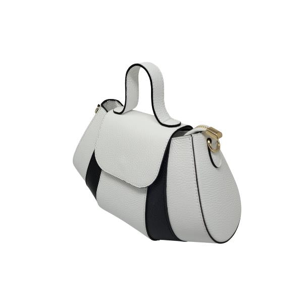 Petit Sac à Main en Cuir d'Italie avec Poche Centrale à Ouverture par Rabat Modèle Camelia