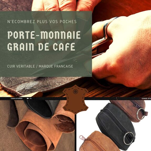 Porte monnaie Modèle Houston (Noir Vintage)