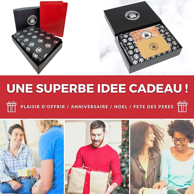 Portefeuille Homme Grand Classique - modèle World (Rouge)