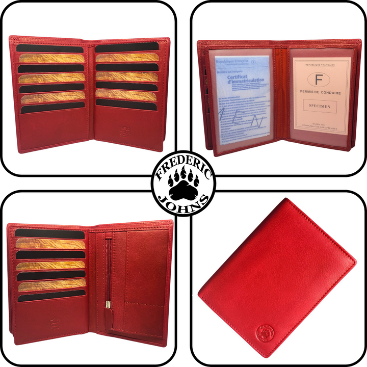 Portefeuille Homme Grand Classique - modèle World (Rouge)