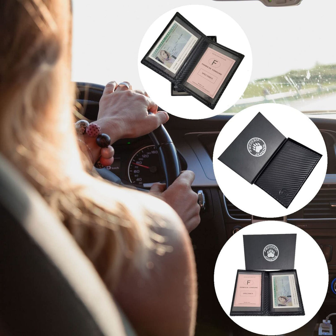 Porte Papier Voiture en Carbone Modèle 4 Volets (Noir)