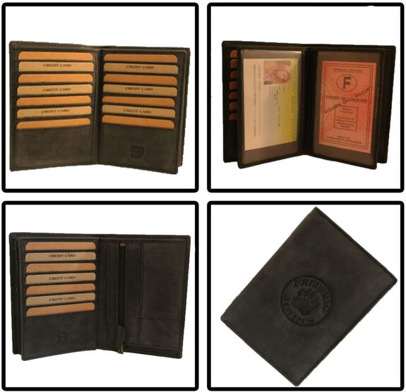 Grand Portefeuille Homme Modèle Paris (Noir Vintage)