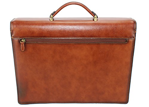 "Cartable" en cuir lisse (Marron)
