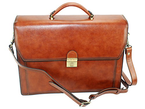 "Cartable" en cuir lisse (Marron)