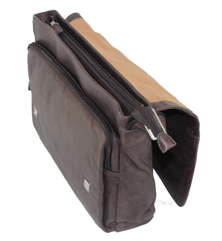 "Sac homme" cuir de buffle (Marron)